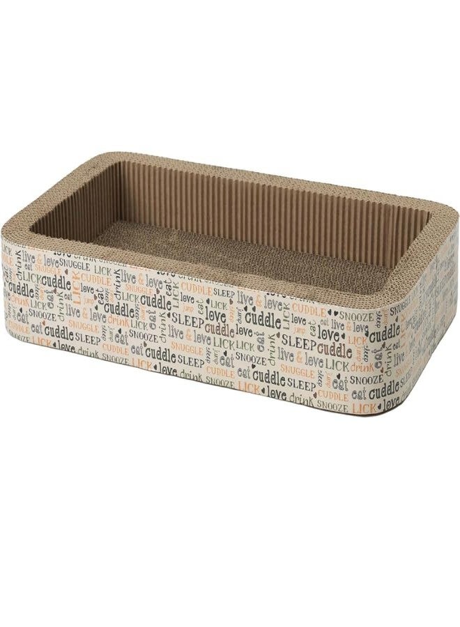 KittuPet سرير كيتو بيت المستطيل للخدش للقطط - سرير من الكرتون المقوى، هيكل من مادة ABS، خدوش للقطط المنزلية والقطط الصغيرة - ركن خدش للقطط، وسادة خدش للقطط - وعاء خدش للقطط - Image 1